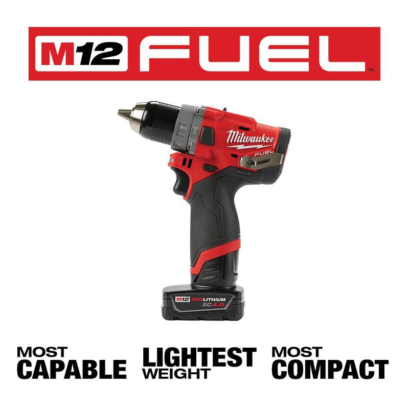 Juego combo de impacto y taladro inalámbrico Milwaukee M12 FUEL 12V con tecnología Brushless, baterías y estuche - 2582-22