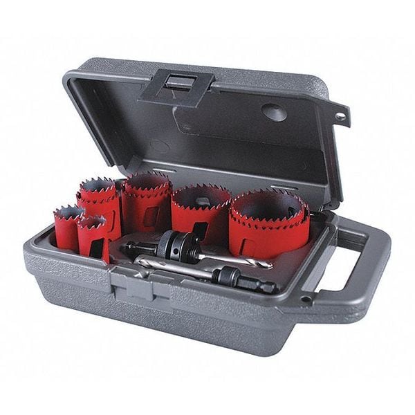 Morse Hole Saw Kit, Saw Sizes 3/4" to 2-1/2" - MHS100