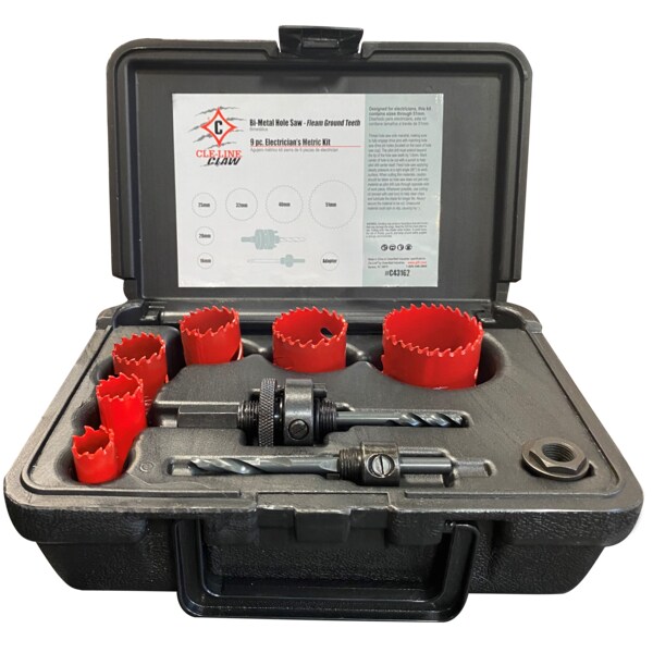 Cle-Line 9PC M42 Bi-Metal CLAW Fleam Ground Metric Electricians Hole Saw Kit Cle-Line 1886 - C43162