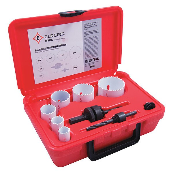 Cle-Line 9PC M42 Bi-Metal Plumbers Hole Saw Kit 1887 Cle-Line - CHK03