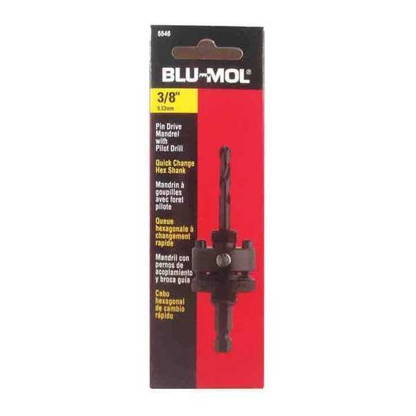 Blu-Mol Hole Saw Mandrel, Shank 3/8", 1-1/4" to 6" - 5546