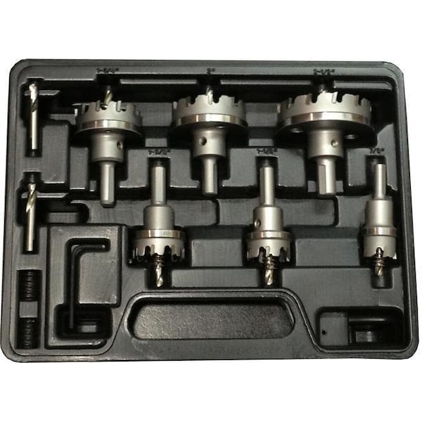 Drill America 8 Piece Electricians Carbide Tipped Hole Cutter Set with 3/16" Depth of Cut - DMS04-8208