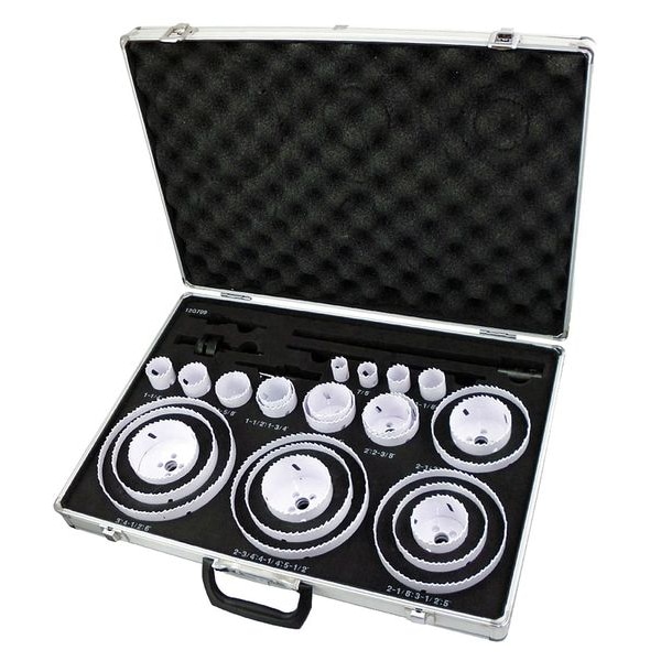Westward Hole Saw Set, Bi-Metal, 30 Pcs - 12G709