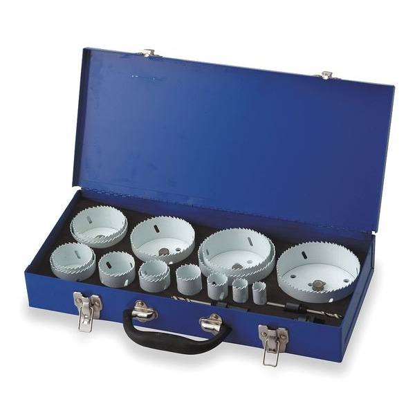 Westward Hole Saw Kit, Bimetal, 3/4 To 4.5 In, 19 Pc - 1VXK4