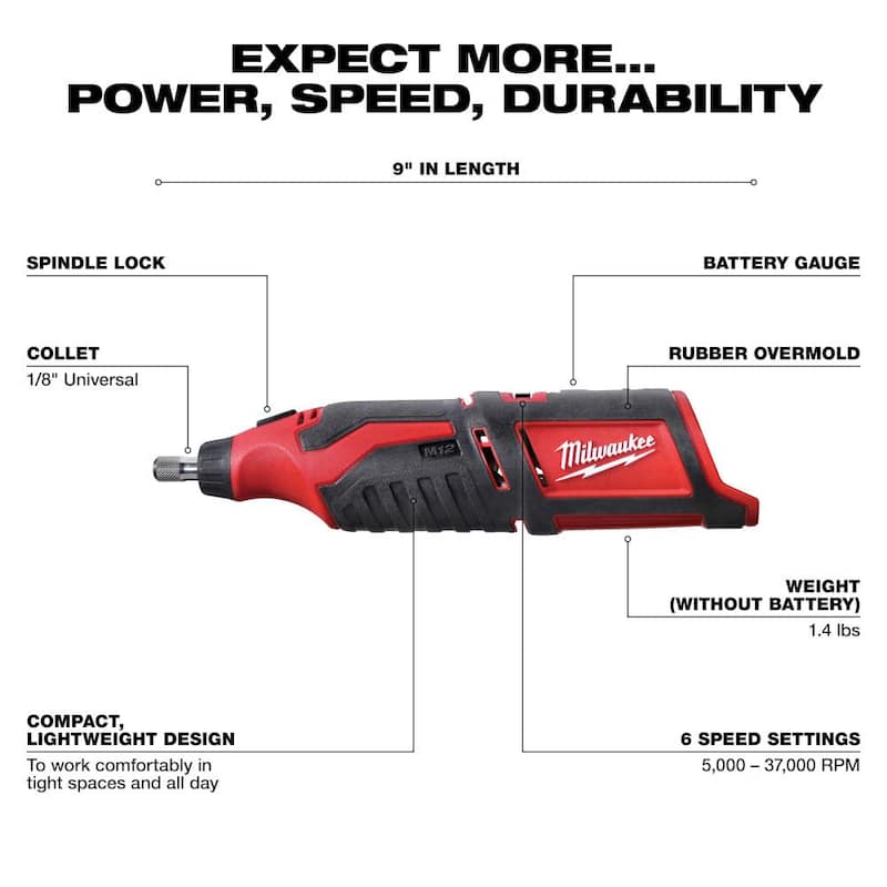 Milwaukee M12 12V Juego de herramientas inalámbricas con baterías de 1.5Ah y cargador, y aspiradora húmeda/seca de 1.6 galones M12 FUEL - 2497-24H-0960-20