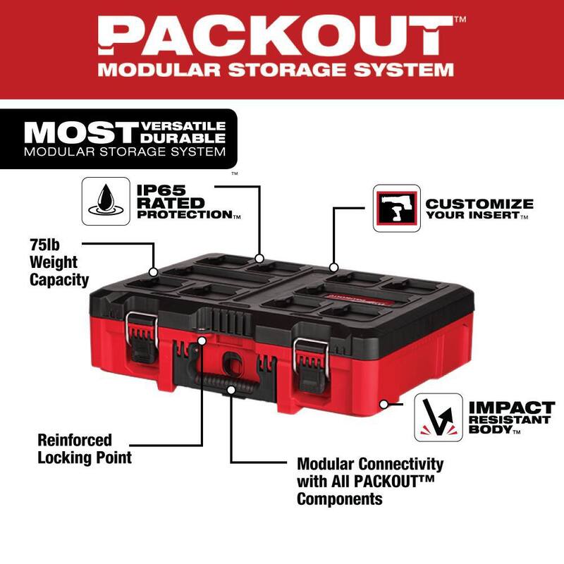 Juego de combo de taladro/destornillador inalámbrico de 12V de iones de litio Milwaukee M12 (2 herramientas) con caja de herramientas personalizable PACKOUT - 2494-22-48-22-8450