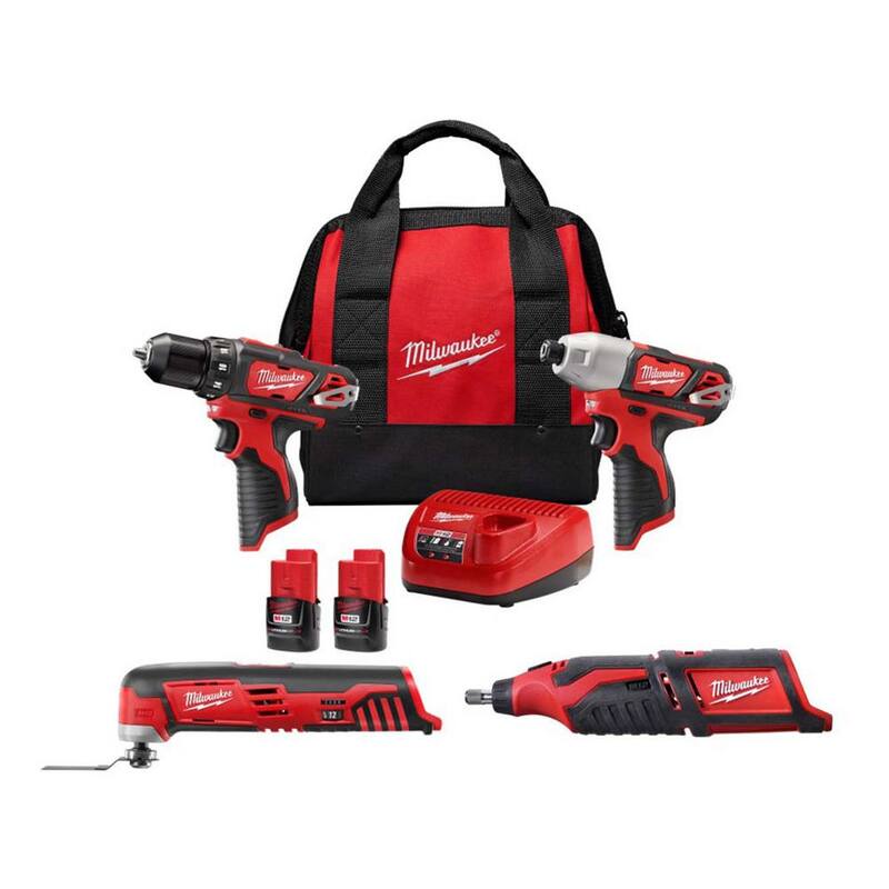 Milwaukee M12 12-Volt Lithium-Ion Cordless 2-Tool Combo Kit con M12 Oscillating Multi-Tool y M12 Rotary Tool - 2494-22-2426-20-2460-20