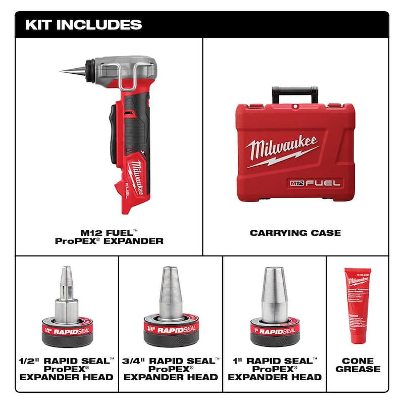 Milwaukee M12 FUEL 12-Volt Li-Ion Brushless Cordless Hammer Drill & Impact Driver Combo Kit with ProPEX Expander & PVC Pipe Shear - 3497-22-2532-20-2470-20

Kit combo con taladro de martillo y controlador de impacto inalámbricos sin escobillas de 12 voltios Milwaukee M12 FUEL con ProPEX Expander y PVC Pipe Shear - 3497-22-2532-20-2470-20