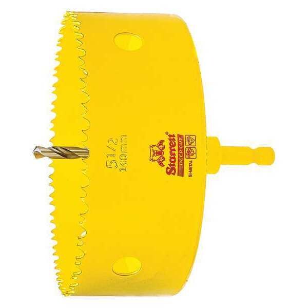Starrett 5-1/2" (140mm) Bi-Metal HSS Hole Saw with Arbor - ADCH0512