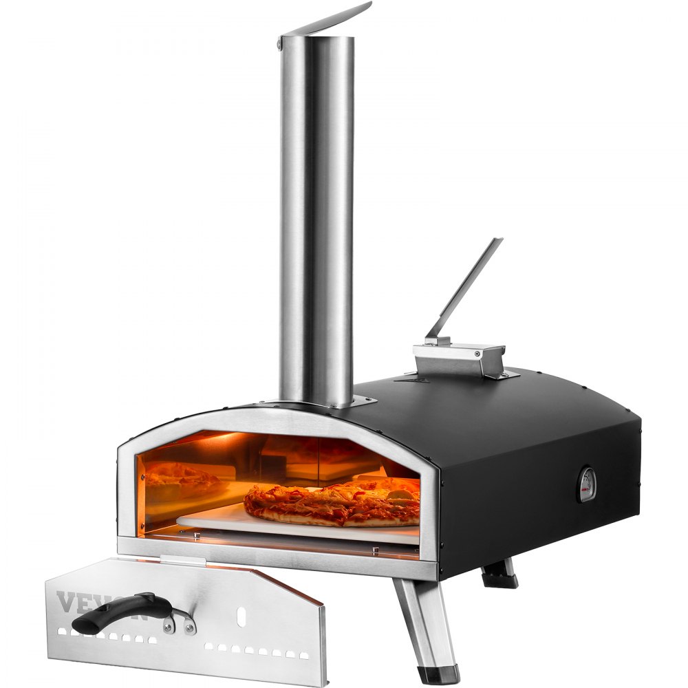 VEVOR 12" Outdoor Pizza Oven Portable Wood Pellet Pizza Oven Iron Spray Camping - BXPSL12YCKLPIX7UGV0