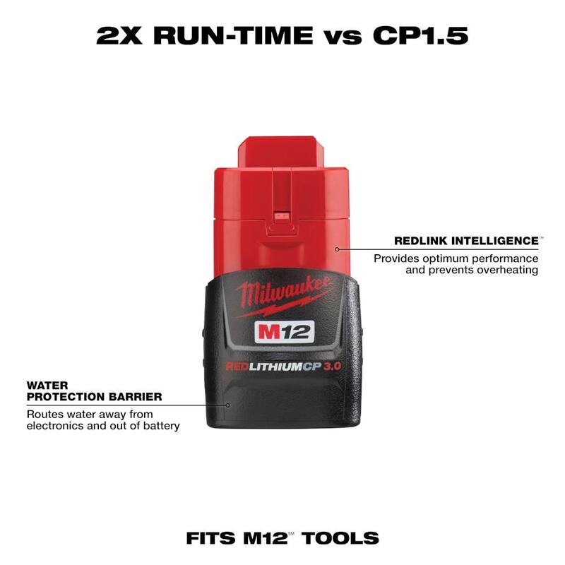 Juego Combo de Taladro/Atornillador inalámbrico Milwaukee M12 12V de Iones de Litio con Luz de Inundación Compacta y Baterías de 6.0 Ah/3.0 Ah - 2494-22-2364-20-48-11-2460-18-11-2430