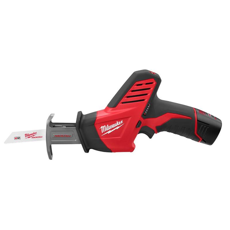 Juego de Combo Milwaukee M12 12V Taladro/Atornillador Inalámbrico de Iones de Litio y HACKZALL (2 herramientas) con Dos Baterías de 1.5 Ah, Cargador y Bolsa - 2493-22