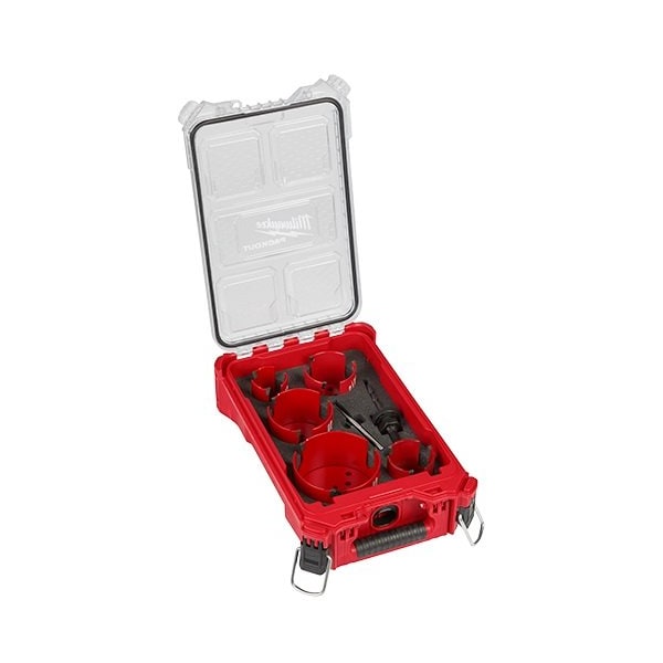 Milwaukee Tool 9-Pc Big Hawg W/Carbide Teeth Hole Saw Kit W/ Packout Compact Organizer - ML49-56-9295