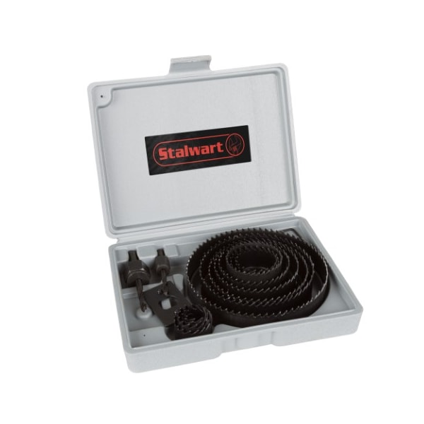 Fleming Supply Hole Saw Set 16 Piece Kit With 12 Saws (0.75"-5 Inch), Hex Key Wrench, Drive Plate and Storage Case - 140817QAD