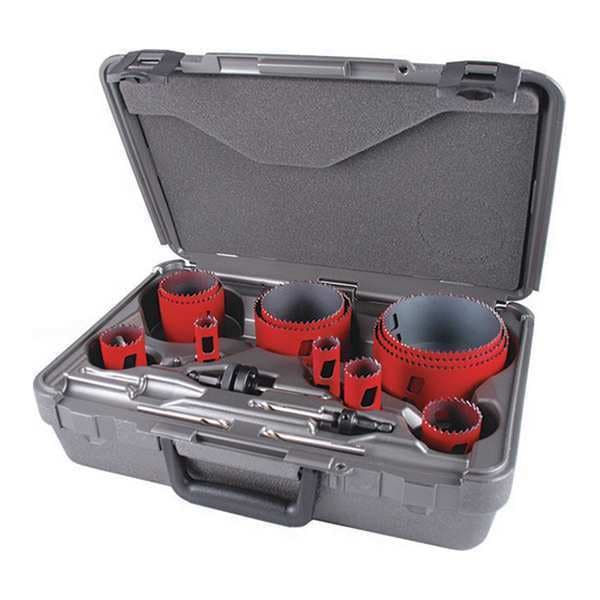 Morse Hole Saw Kit, Saw Sizes 3/4" to 4-1/2" - MHS16P