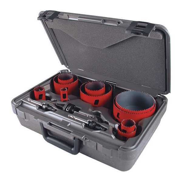 Morse Hole Saw Kit, Saw Sizes 7/8" to 4-1/2" - MHS08E