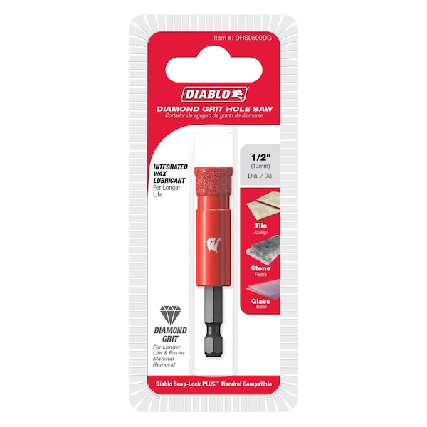 Diablo Diablo 1/2 in. Diamond Grit Hole Saw 1 pk - DHS0500DG