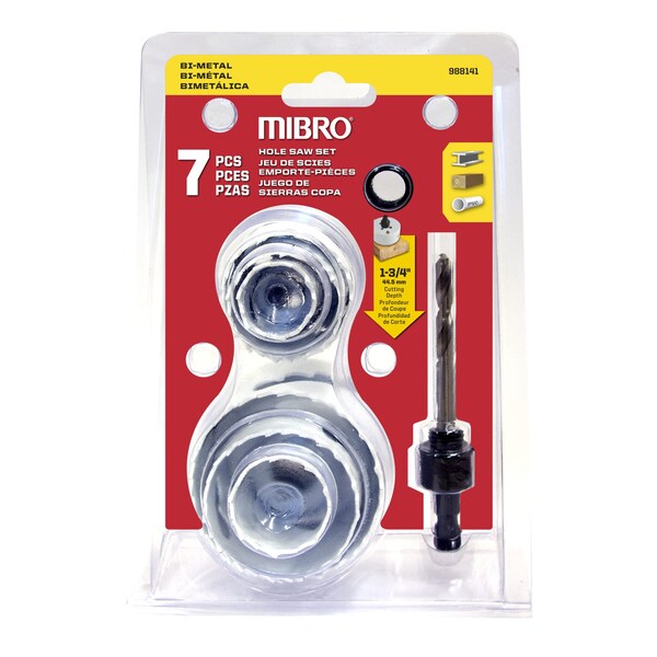 Richelieu (7-Piece) 1-inch (25 mm) to 2 1/2-inch (64 mm) Bi-Metal Hole Saw Set - 988141