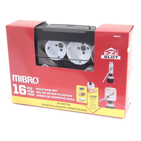 Richelieu (16-Piece) 3/4-inch (19 mm) to 2 1/2-inch (64 mm) Bi-Metal Hole Saw Set - 988231