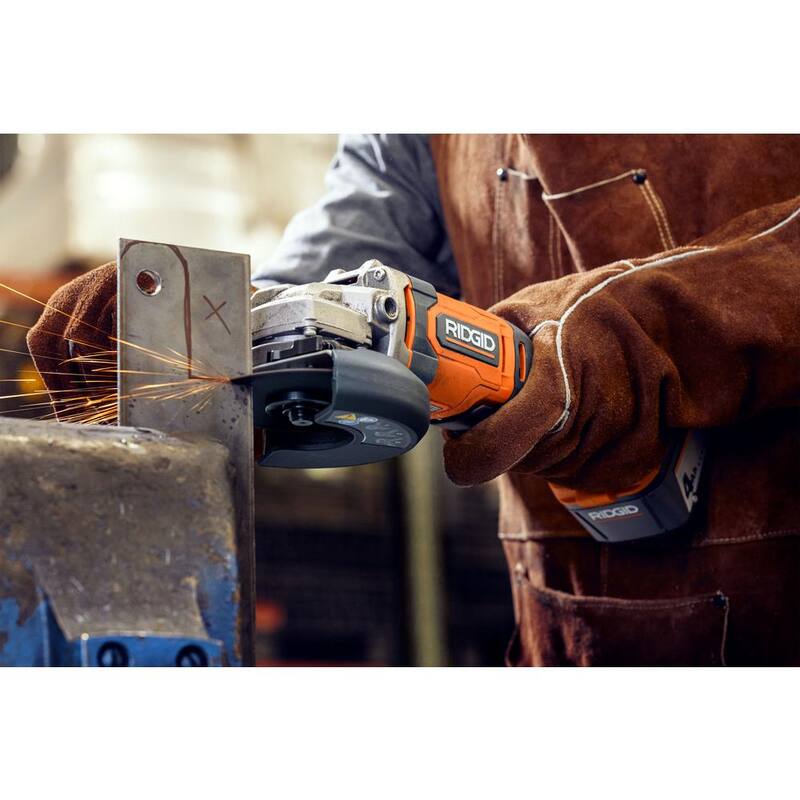 RIDGID 18V Juego de Combinación de 10 Herramientas Inalámbricas con Batería de 2.0 Ah, Batería de 4.0 Ah, Cargador y Bolsa de Herramientas - R96350