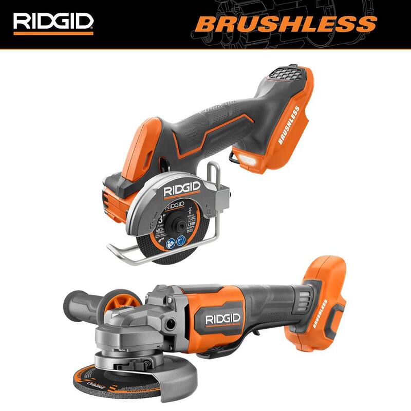 Kit combo inalámbrico con tecnología brushless de 18V de RIDGID que incluye sierra multi-material SubCompact y esmeriladora angular (Solo herramientas) - R87547B-R86047B