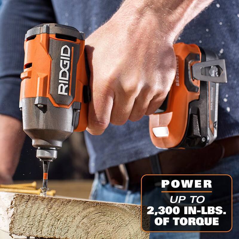 Juego de herramientas combo inalámbricas sin escobillas RIDGID de 18V con taladro / destornillador, atornillador de impacto, (2) baterías, cargador de 18V y bolsa de herramientas - R9209