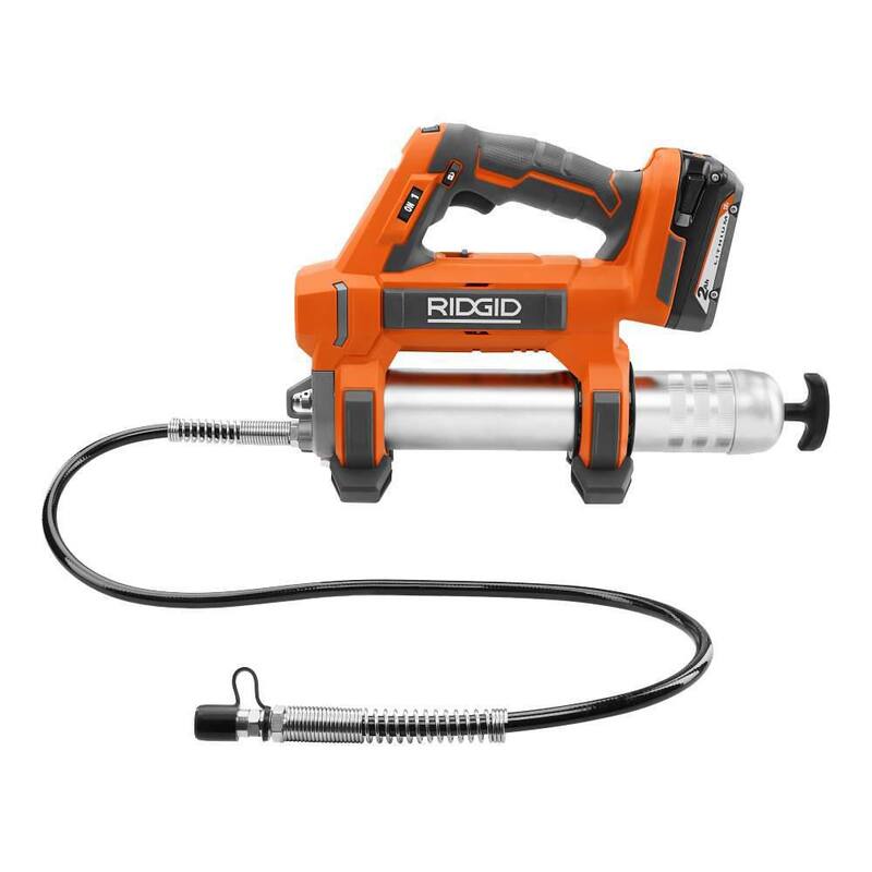 Juego combinado de 2 herramientas inalámbricas RIDGID 18V Brushless con llave de impacto de alto torque, pistola de grasa, batería de 4.0 Ah y cargador - R86212KN-R860445B