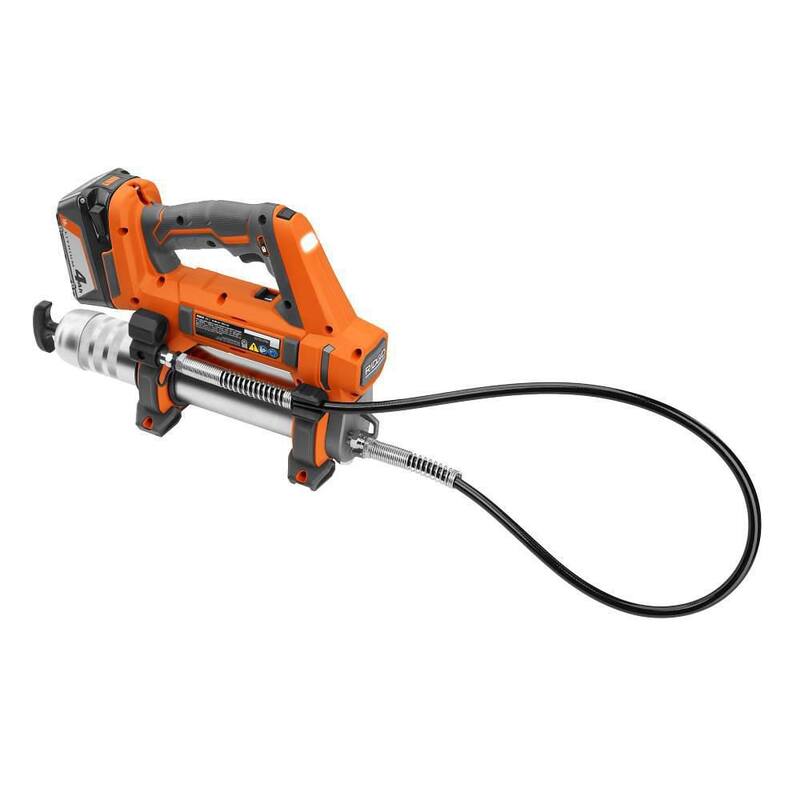 Juego combinado de 2 herramientas inalámbricas RIDGID 18V Brushless con llave de impacto de alto torque, pistola de grasa, batería de 4.0 Ah y cargador - R86212KN-R860445B