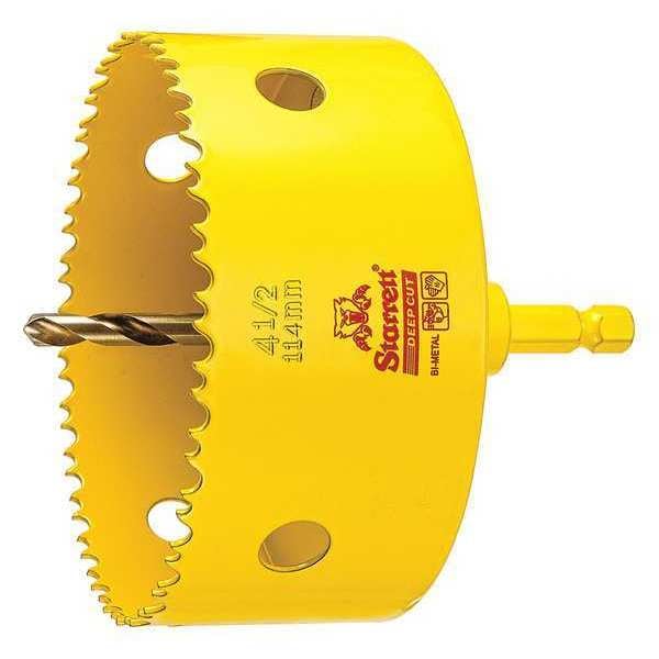 Starrett 4-1/2" (114mm) Bi-Metal HSS Hole Saw with Arbor - ADCH0412