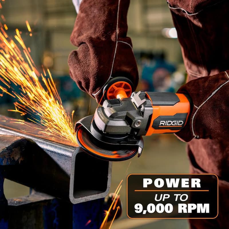 Kit combinado inalámbrico RIDGID 18V Brushless de 2 herramientas con llave de impacto de alto torque, amoladora angular, batería de 4.0 Ah y cargador - R86212KN-R86047B