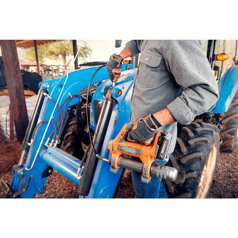 Juego de combo inalámbrico RIDGID de 18V con herramientas, incluye llave de impacto de alto torque con tecnología de motor sin escobillas y pistola de grasa inalámbrica (sólo herramientas) - R86212B-R860445B