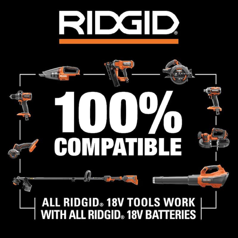 Juego de combo de 2 herramientas RIDGID 18V Brushless con baterías de salida máxima de 6.0 Ah y 4.0 Ah, cargador, estuche resistente y esmeriladora angular de 4-1/2 in. - R92082-R86047B
