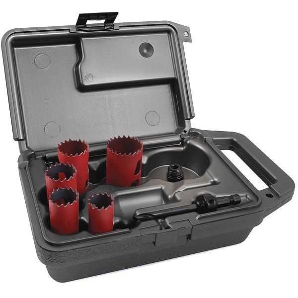 Morse Hole Saw Kit, Saw Sizes 7/8" to 1-1/2" - MHS05M