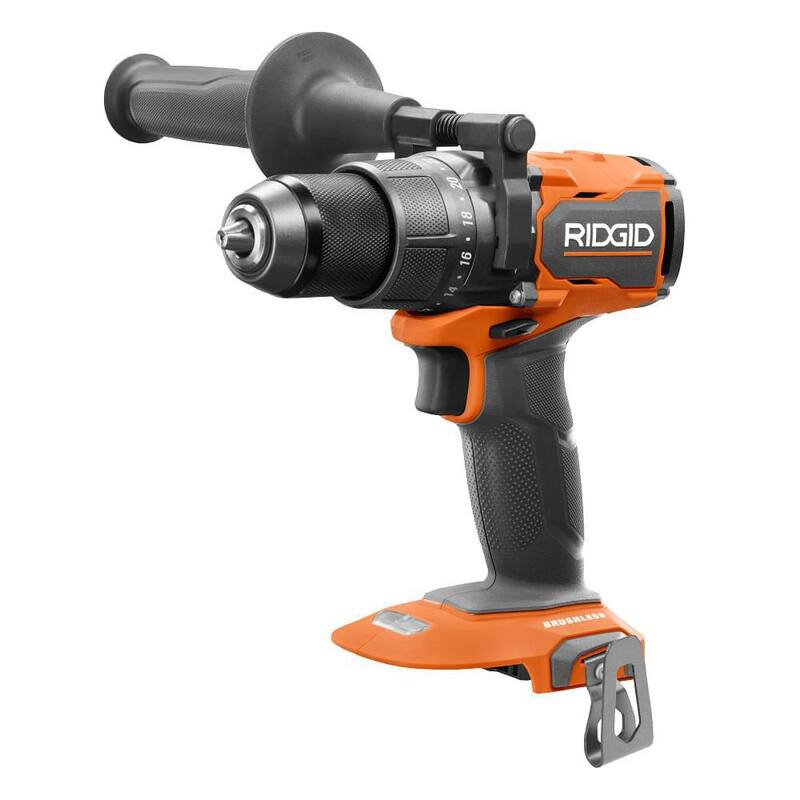 Juego de herramientas inalámbricas sin escobillas RIDGID de 18V con combinación de 2 herramientas con controlador de impacto de 1/4 de pulgada y taladro/controlador de martillo de 1/2 pulgadas (solo herramientas) - R862301B-R86115B