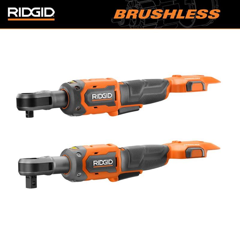 Juego de combo de 2 herramientas inalámbricas sin escobillas RIDGID de 18V con llave de trinquete de 3/8 pulgadas y llave de trinquete de 1/2 pulgadas (solo herramientas) - R866011B-R866012B