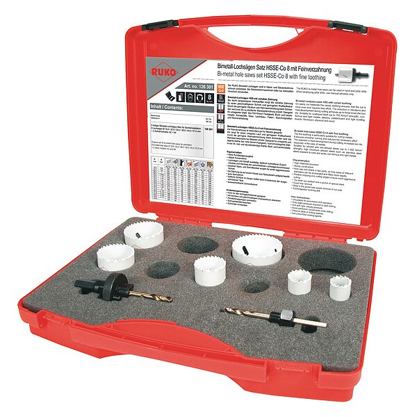 Rothenberger Hole Saw Kit, 1/2" x 20, 5/8" x 18 Thread - 126301