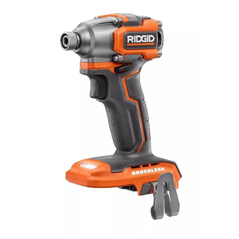 Juego combo de 2 herramientas RIDGID 18V SubCompact Brushless con taladro de martillo de 1/2 pulgada, controlador de impacto de 1/4 de pulgada, (2) baterías, cargador, bolsa - R8711K-R8723B