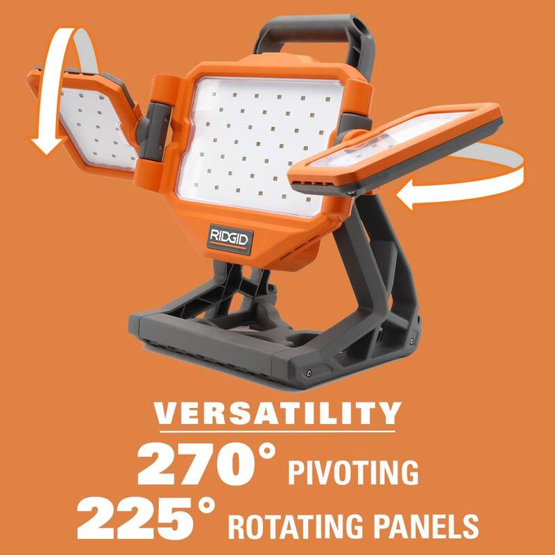 Kit combinado de 2 herramientas inalámbricas RIDGID de 18V con llave de impacto sin escobillas de 1/2 pulg., luz de panel híbrida, batería de salida máxima de 4 Ah y cargador - R86012K-R8698B