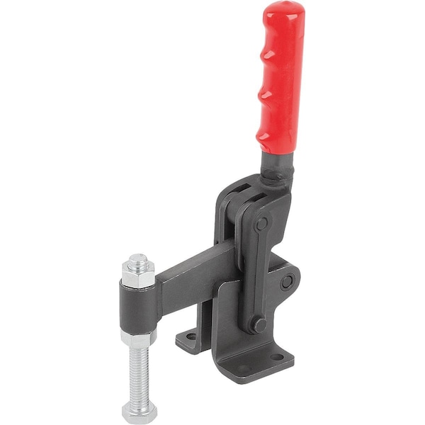 Kipp Toggle Clamp Vertical Heavy Vers, Horizontal Foot F1=6000, Fixed Clamp Spindle M12X100, Steel Hard - K1253.06000