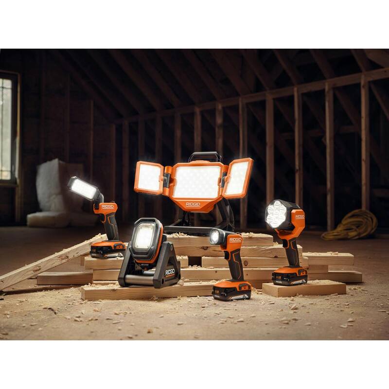 Juego de combo de 2 herramientas inalámbricas Brushless de 18V RIDGID con Luz Mat, Inflador Digital, Batería, Cargador y Aspiradora de Mano - R8694620KSBN-R87044-R8609021B