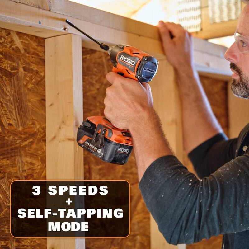 Conjunto de combo de 2 herramientas RIDGID 18V Brushless con baterías de salida máxima de 6.0 Ah y 4.0 Ah, cargador, estuche rígido y enrutador compacto - R92082-R860444B.