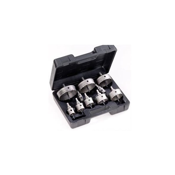 Champion Cutting Tool CT7 10 Piece Master Electrical Carbide Tipped Hole Cutter Set, Includes: 7/8in, 1-1/8in - CHA CT7P-ELECTRICAL-1