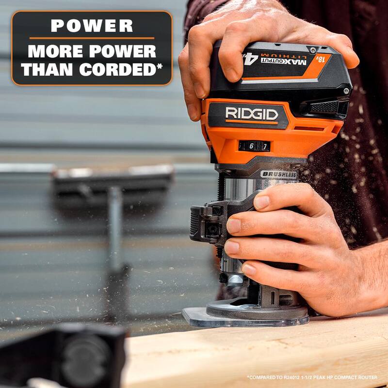 Juego de combo de 2 herramientas Brushless de 18V de RIDGID con Router compacto y Sierra de calar (Solo herramientas) - R860444B-R86344B