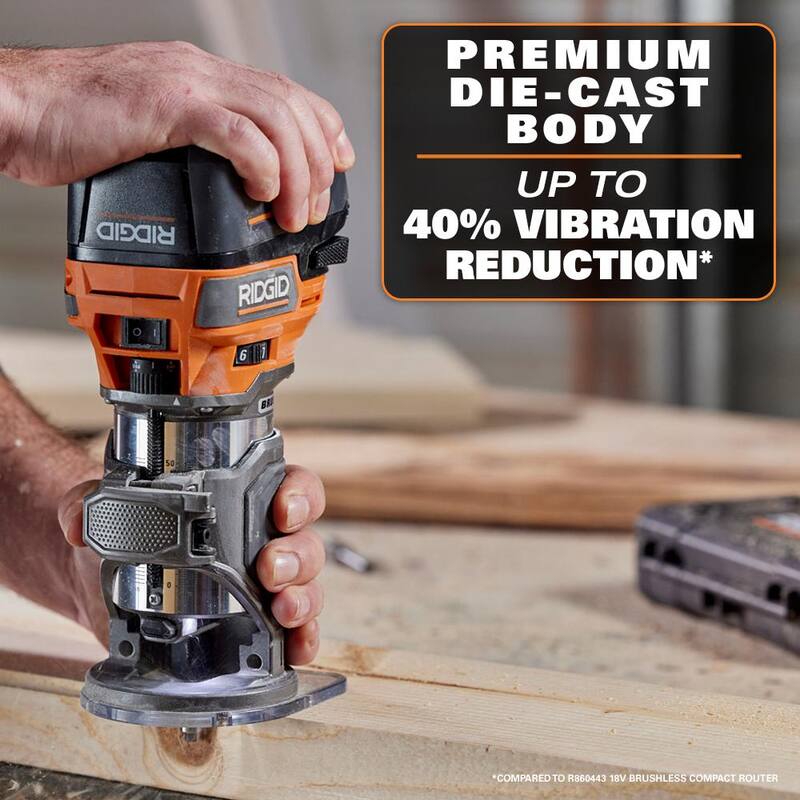 Juego de combo de 2 herramientas Brushless de 18V de RIDGID con Router compacto y Sierra de calar (Solo herramientas) - R860444B-R86344B