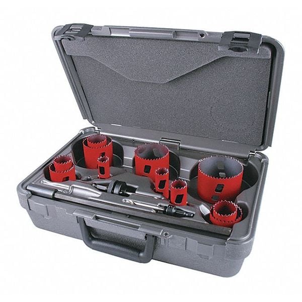 Morse Hole Saw Kit, Saw Sizes 3/4" to 3" - MHS08I