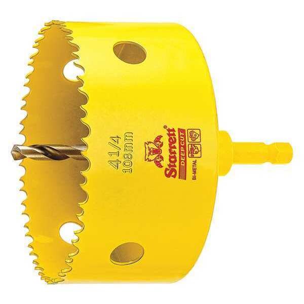 Starrett 4-1/4" (108mm) Bi-Metal HSS Hole Saw with Arbor - ADCH0414