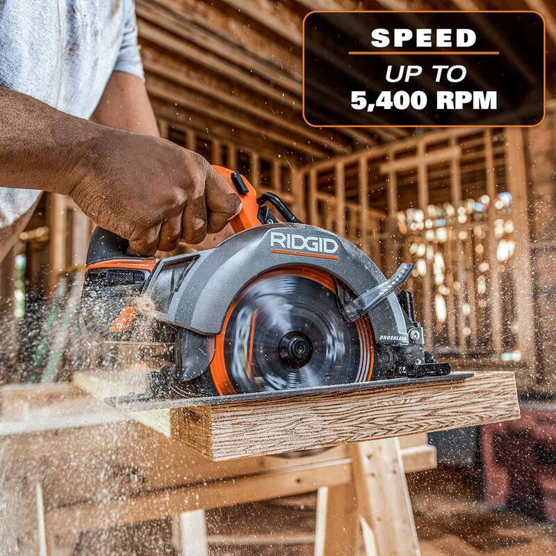 Juego de herramientas combo sin escobillas de 18V RIDGID con sierra ingleteadora deslizante de doble bisel de 7-1/4 pulg. y sierra circular de 7-1/4 pulg. (Solo herramientas) - R48607B-R8657B