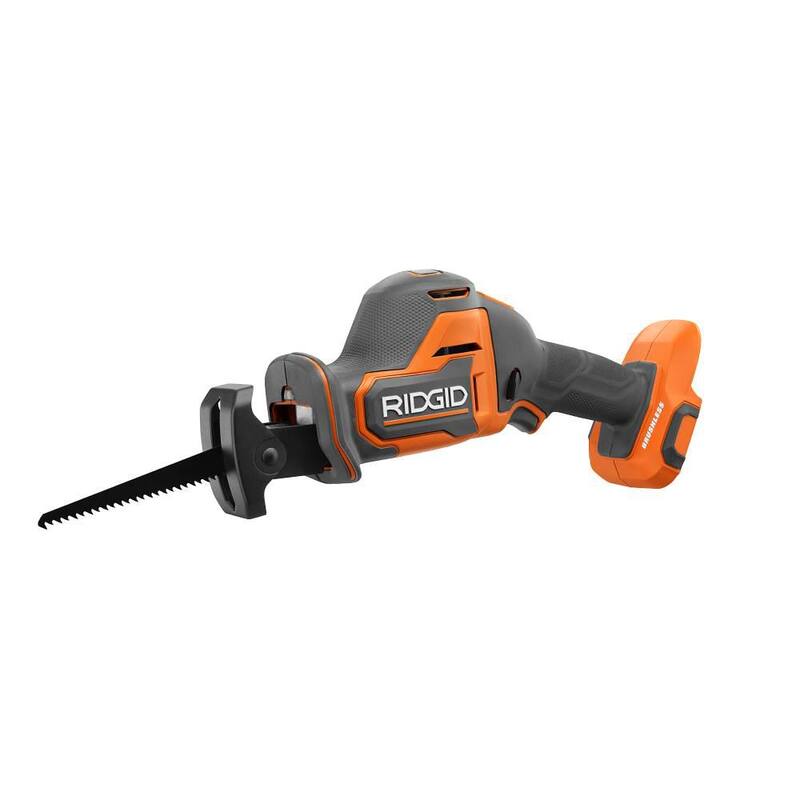 Juego de combos sin escobillas inalámbricos RIDGID 18V de 2 herramientas con llave de impacto, sierra de sable SubC de una mano, batería de salida máxima de 4.0 Ah y cargador - R86012K-R8648B