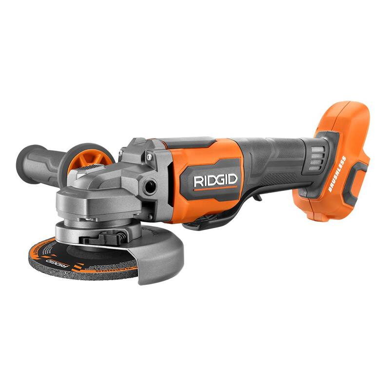 RIDGID 18V Juego de Combo Inalámbrico sin Escobillas de 2 Herramientas con Llave de Impacto de 1/2 pulg., Esmeriladora Angular, Batería de Salida Máxima de 4.0 Ah y Cargador - R86012K-R86047B