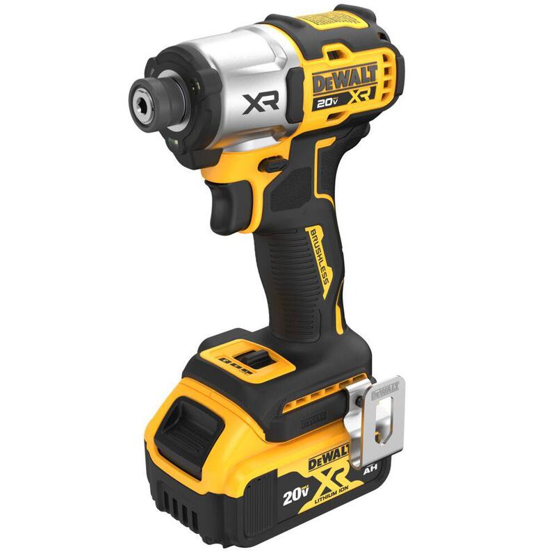 DEWALT 20-Volt MAX XR Juego de Impacto Inalámbrico sin escobillas de litio de 1/4 de pulgada y 3 velocidades con (2) baterías de 5.0 Ah, cargador y bolsa - DCF845P2